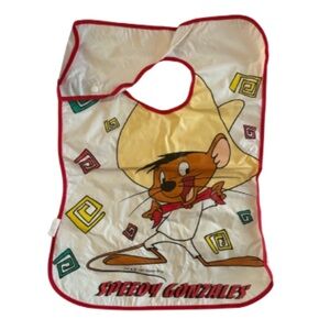 Vintage 1993 Speedy Gonzalez Wipeable Toddler Bib